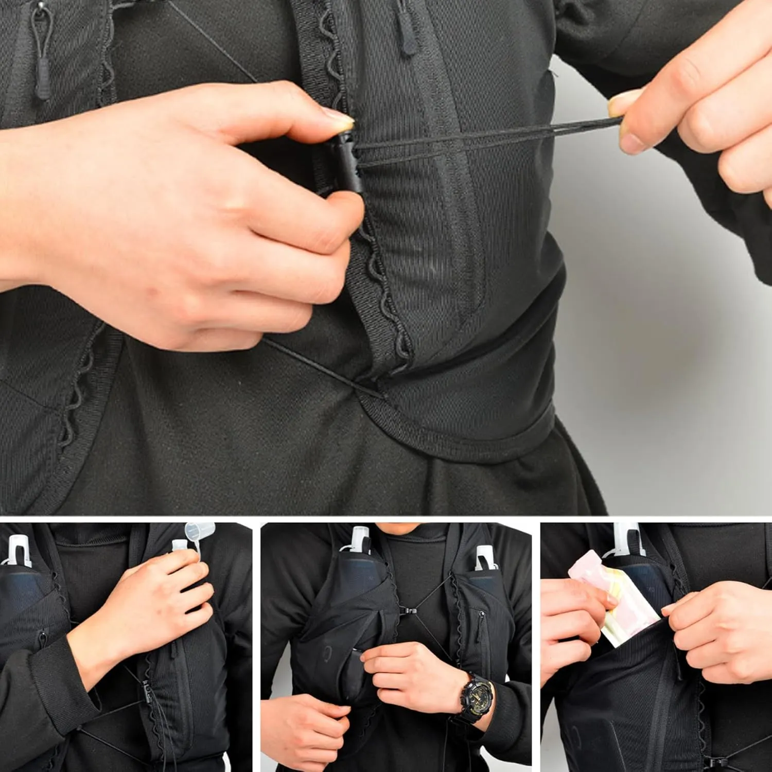 Running Vest, Running Hydration Vest with 12 Pockets, Lightweight Running Hydration Vest Backpack, Multipurpose Hydration Backpack, Water Backpack Running Gear(S)