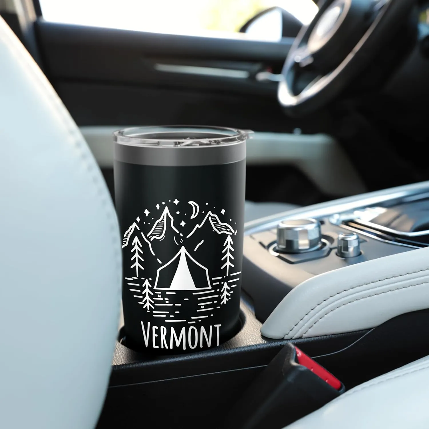 Rustic Tent Camping Mountains Wilderness Campground Vermont Stainless Steel Insulated Tumbler