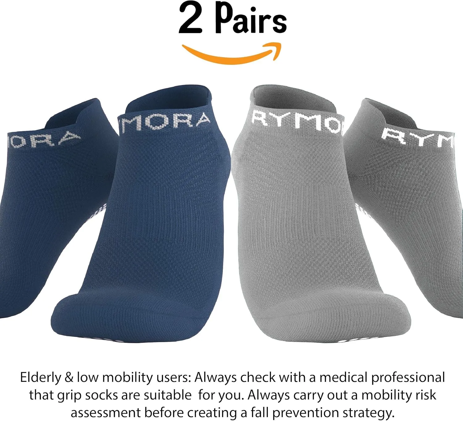 Rymora Grip Socks for Women & Men - Sticky Anti Slip Non Skid - Perfect for Yoga, Pilates, Barre, Hospital, Labor