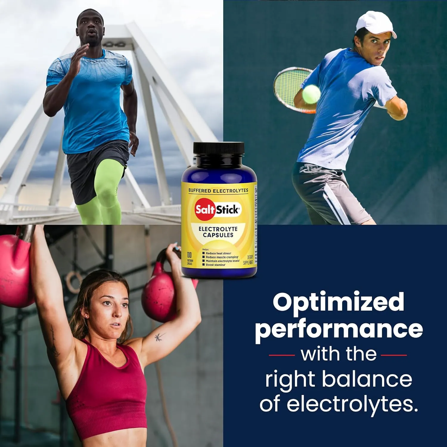 SaltStick Electrolyte Capsules with Vitamin D | Salt Pills with Electrolytes for Running, Endurance Sports Nutrition, Running Supplements | 100 Count Electrolyte Pills
