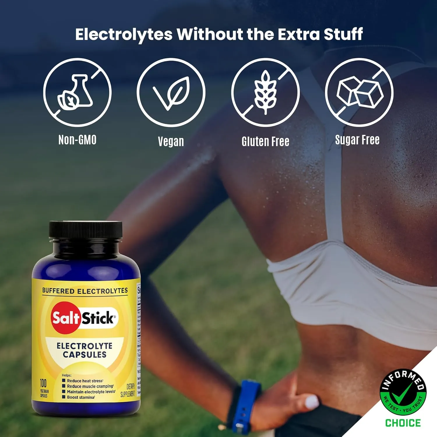 SaltStick Electrolyte Capsules with Vitamin D | Salt Pills with Electrolytes for Running, Endurance Sports Nutrition, Running Supplements | 100 Count Electrolyte Pills