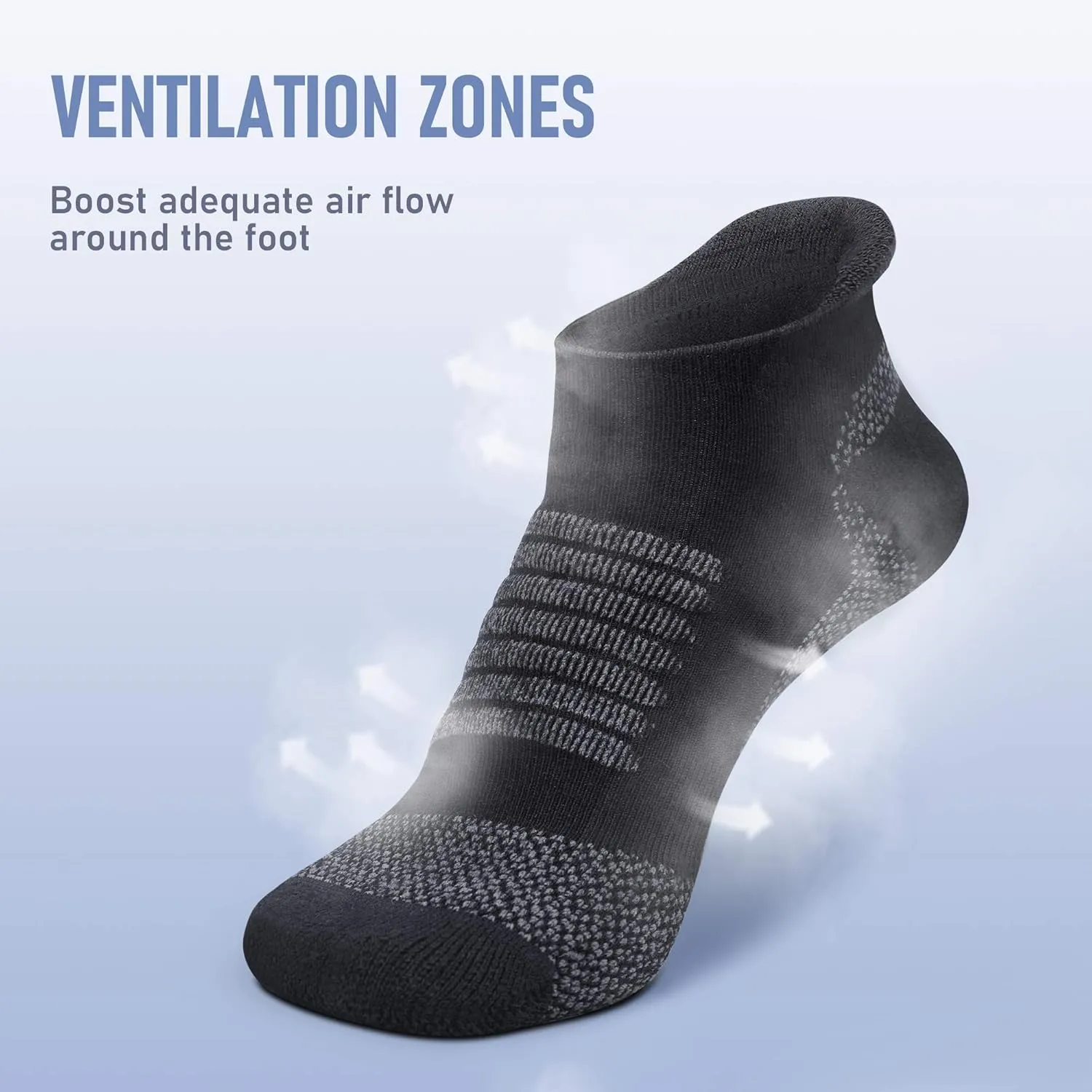 SAMSOX 2-Pair Merino Wool Running Socks, Made in USA Cushioned Athletic Socks for Men & Women (Charleston Low-Cut)