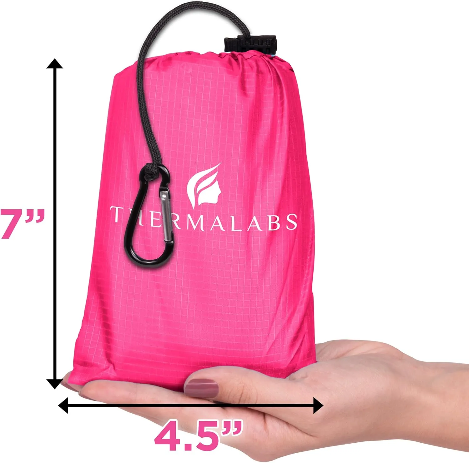 Sandless Beach Mat, Ground Blanket for the Park, Folds to Pocket Size: Take It Anywhere! Anti-Sand Waterproof Parachute Sheet for Concerts, Picnics and Festivals. Ultra Lightweight Tarp (Pink)