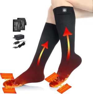 SAVIOR HEAT Heated Socks for Men Women Rechargeable Battery Electric Socks Winter Foot Warmer Outdoor Skiing Hunting Fishing