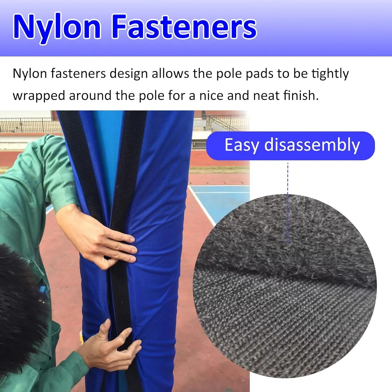School Basketball Post Protector 4.9' 5.2' 5.6' 5.9', Street Lamp Basketball Football Volleyball Pole Protective Pads, All-Weather Garage Pole Padding Wrap Around(Dia 165mm (6 1/2in),H 1.8m/5.9ft)