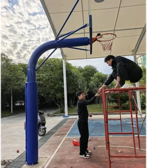 School Basketball Post Protector 4.9' 5.2' 5.6' 5.9', Street Lamp Basketball Football Volleyball Pole Protective Pads, All-Weather Garage Pole Padding Wrap Around(Dia 165mm (6 1/2in),H 1.8m/5.9ft)