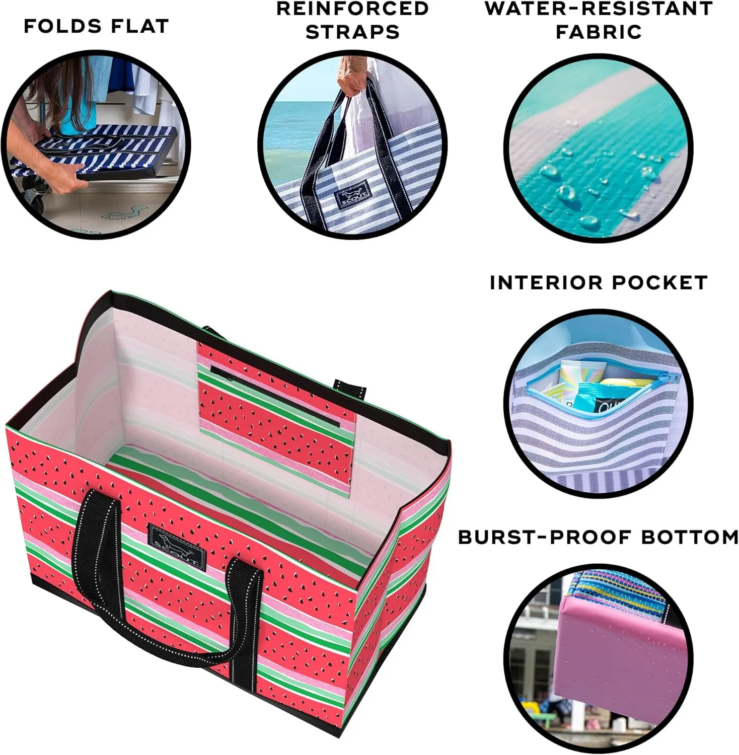 SCOUT Original Deano - Large Utility Tote - Open Top Beach, Pool, Work, Shopping Bag