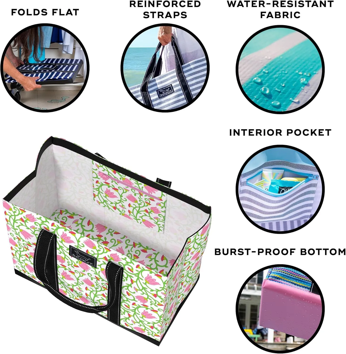 SCOUT Original Deano - Large Utility Tote - Open Top Beach, Pool, Work, Shopping Bag
