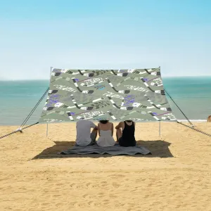 Seamless Hockey Pattern Beach Camping Tent Sun Shelter for Whole Family, Beach Shade Canopy with UPF50  UV Protection,Easy Set Up and Carry,Outdoor Shade for Trips, Fishing, Backyard Fun Picnic