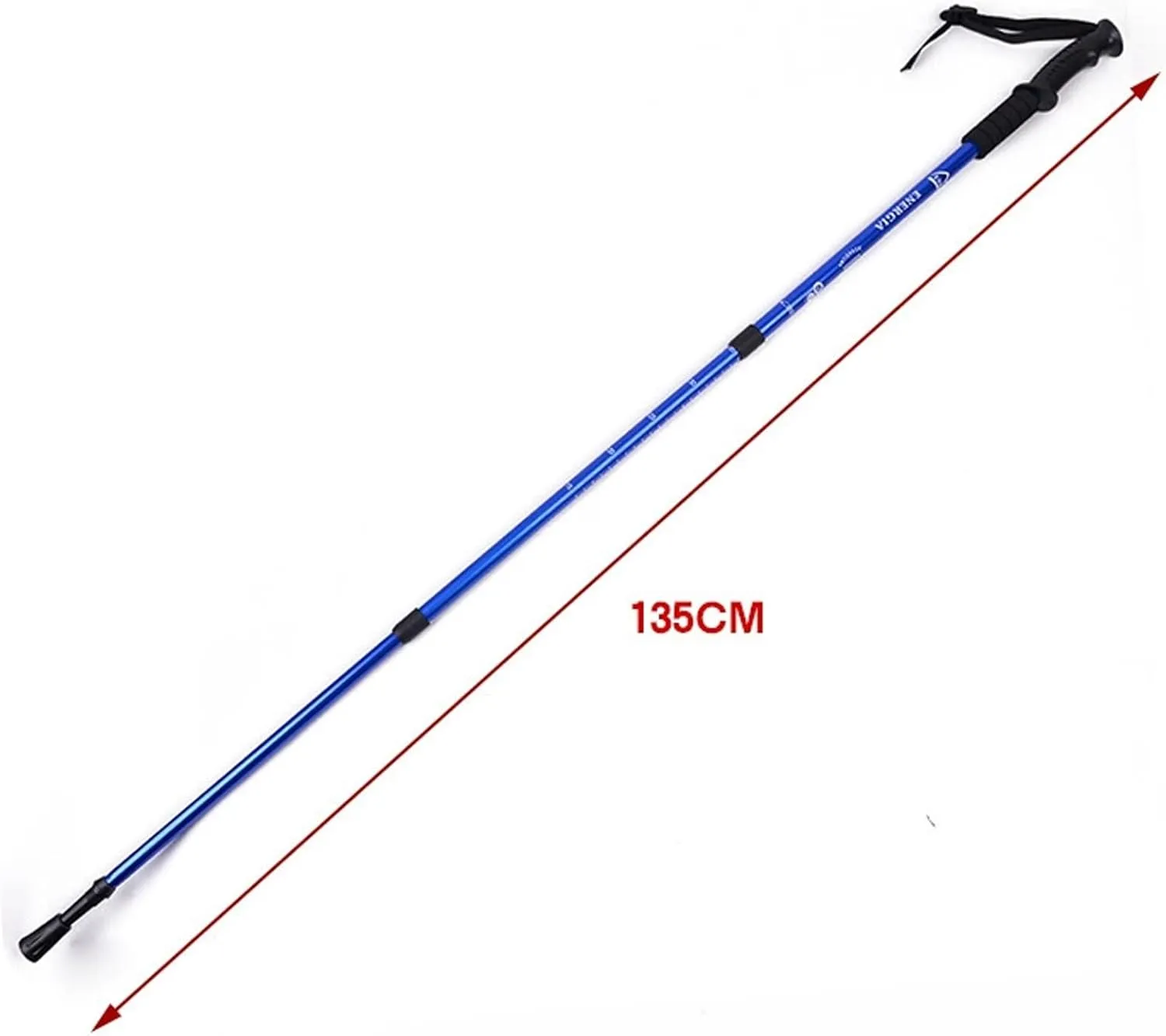 Set of 2 Telescopic and Foldable Straight - Handle 3 - Section Hiking Poles, Ideal for Outdoor Adventures