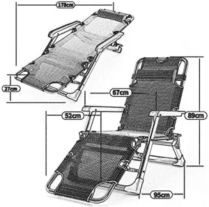 SEYFI Camping Chairs, Leisure Home Recliner Folding Lunch Break Balcony Backrest Nap Chair Portable Chair Old Beach Lazy Couch