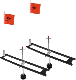 SF Black/Orange Ice Fishing Tip-Up Foldable with Orange Pole Flags Ice Fishing Strike Indicators Accessories