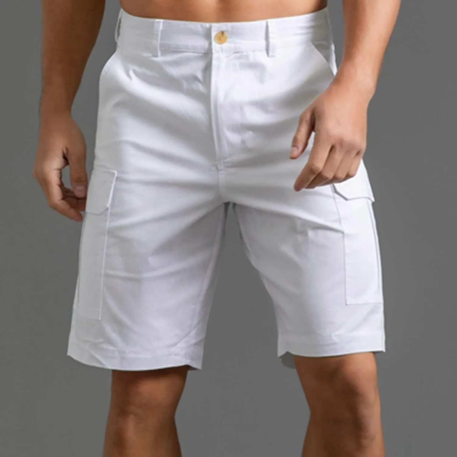 Shorts Men Athletic Men's Solid 5 Inch Inseam Shorts Elastic Waist Reguard fit Athletic Running Shorts Training Shorts