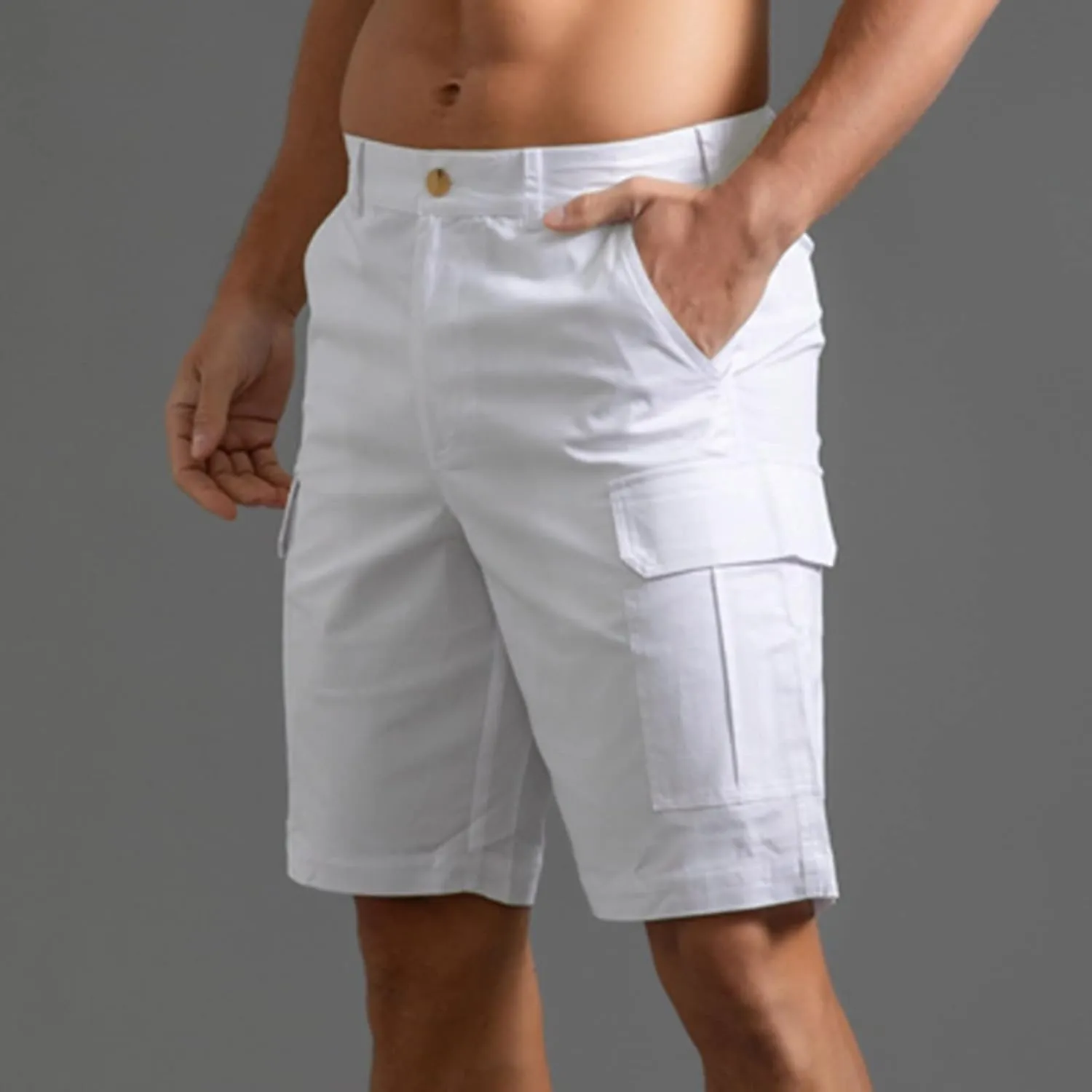 Shorts Men Athletic Men's Solid 5 Inch Inseam Shorts Elastic Waist Reguard fit Athletic Running Shorts Training Shorts