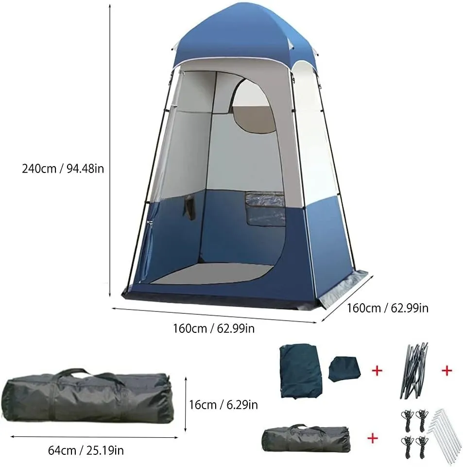 Shower Privacy Tent Oversize Toilet Tent Portable Pop Up Changing Room Waterproof Anti-UV Mobile Shower Tent for Dressing Room Beach Fishing Hiking