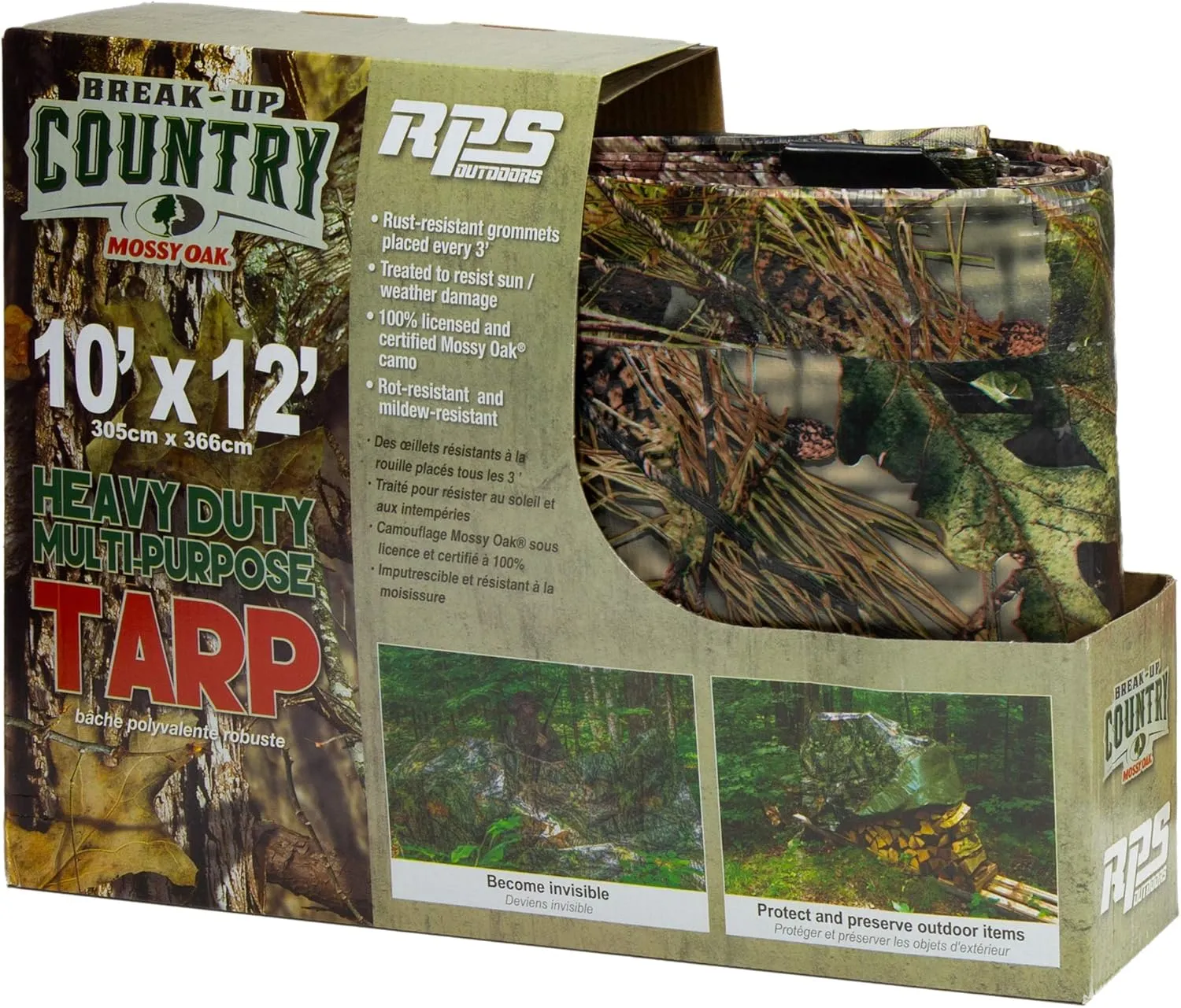 SI-9002C Mossy Oak Break-Up Country 10' x 12' Heavy Duty Multi-Purpose Tarp