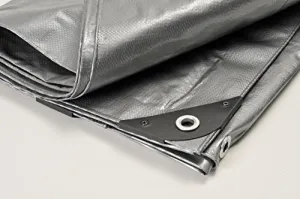Silver Tarp Extra Heavy Duty Tarp. Water Proof. UV Blocking. Reversible. All Purpose. 12' x 36' - National Standard Products