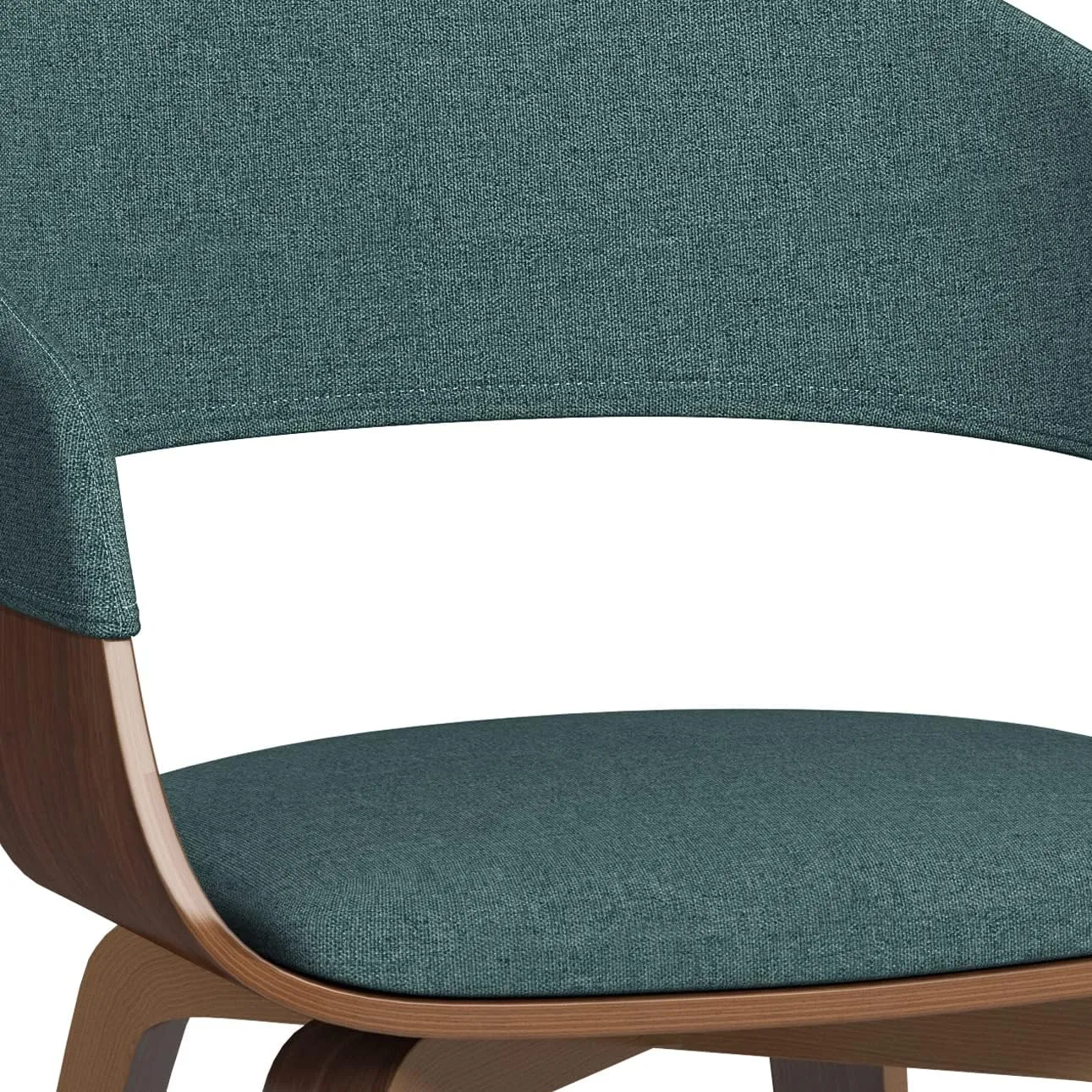 SIMPLIHOME Lowell Dining Chairs - Upholstered Walnut Finish Bentwood Frame and Linen-Style Fabric Kitchen Chair in Light Turquoise Blue, Modern Dining Room Seating with Curved Back and Padded Seat