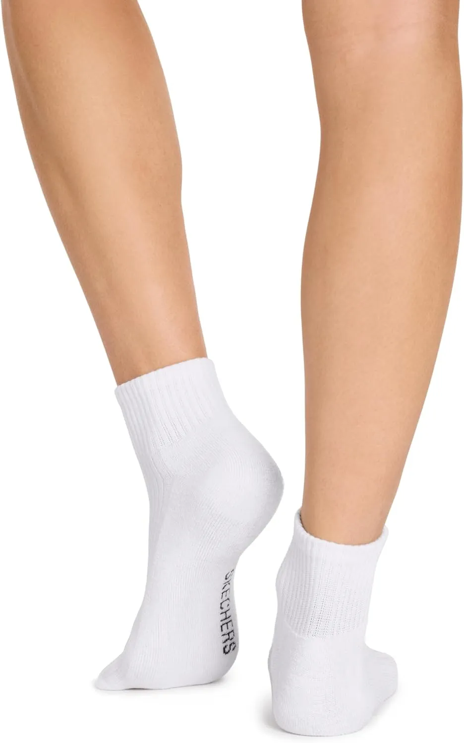Skechers Women's 10-Pack Half Terry Classic Quarter Crew Socks, Comfort-Fit & Cushioned Footbed