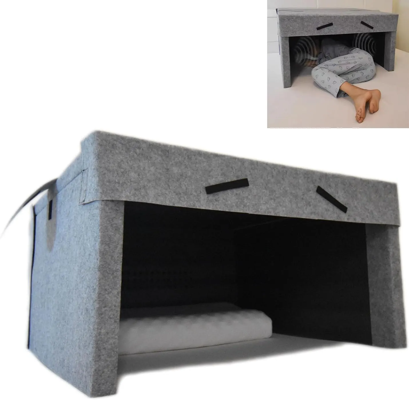 Sleep Cabin, Blackout Sleeping Tent, Soundproof and Light-proof Silent Tent, Built-in Dual Speakers, 40mm Thick Sound Insulation Cotton, Ventilation Holes On Back, Create a Safe Sleeping Environment