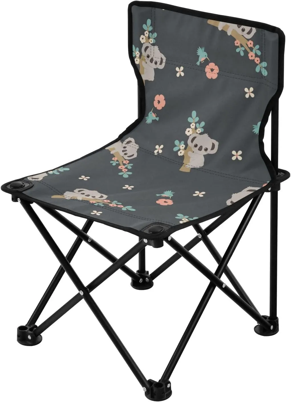 Sloth Cartoon Cute Gray Foldable Camping Chair Ultralight Folding Backpack Chair with Carrying Bag Fishing Chair for Traveling Lawn