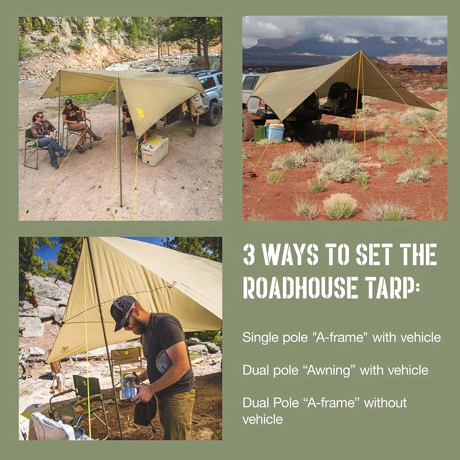 Slumberjack SJK Roadhouse Tarp, Hunting Camping & Overland Shelter Protects from Rain & Sun (Tarp with Screen)
