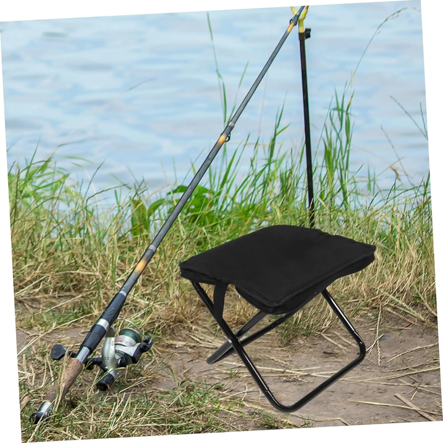 Small Folding Stool Camping Footstool Zipper Bag Outdoor Fully Foldable Portable Stool