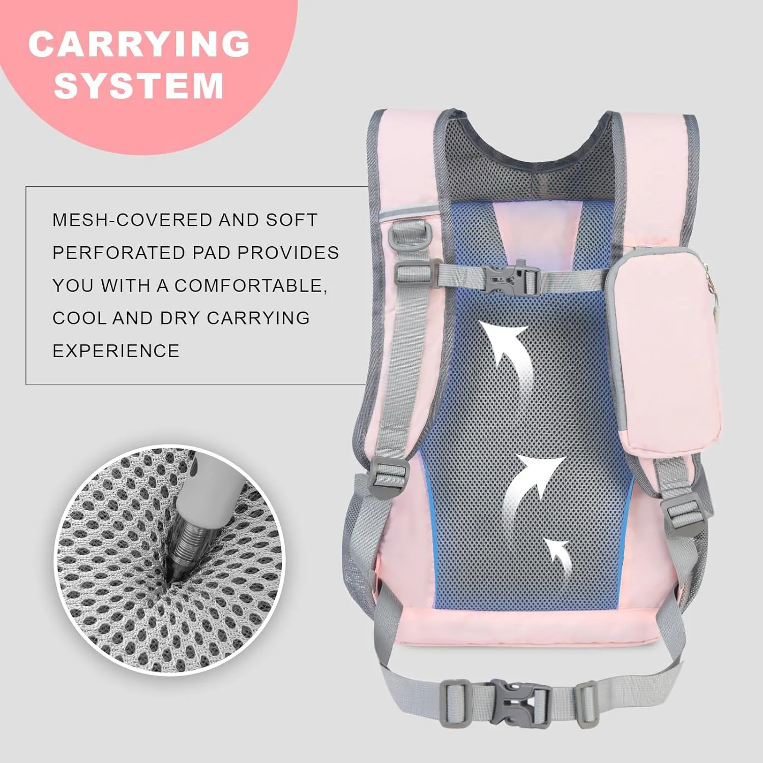 Small Hiking Backpack, 20L Lightweight Travel Backpack with Phone Pocket, Hiking Daypack for Women Men,Pink