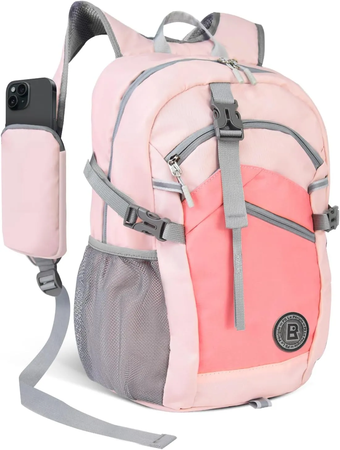Small Hiking Backpack, 20L Lightweight Travel Backpack with Phone Pocket, Hiking Daypack for Women Men,Pink