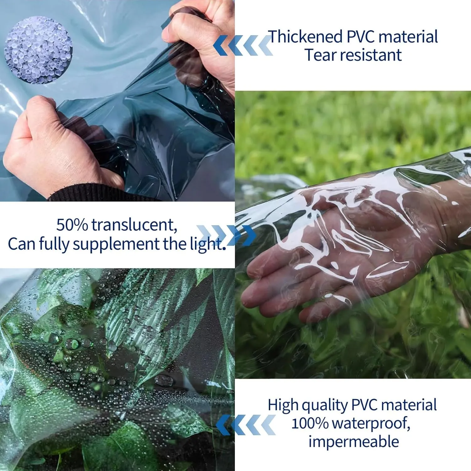 Small Multipurpose Cover, Black Translucent,Heavy Duty 400g/m² PVC Clear s with Eyelets Tarp Sheet Cover Soft Glass Home Garden Outdoor - Groundsheet Windproof Camping Patio(1x1m)