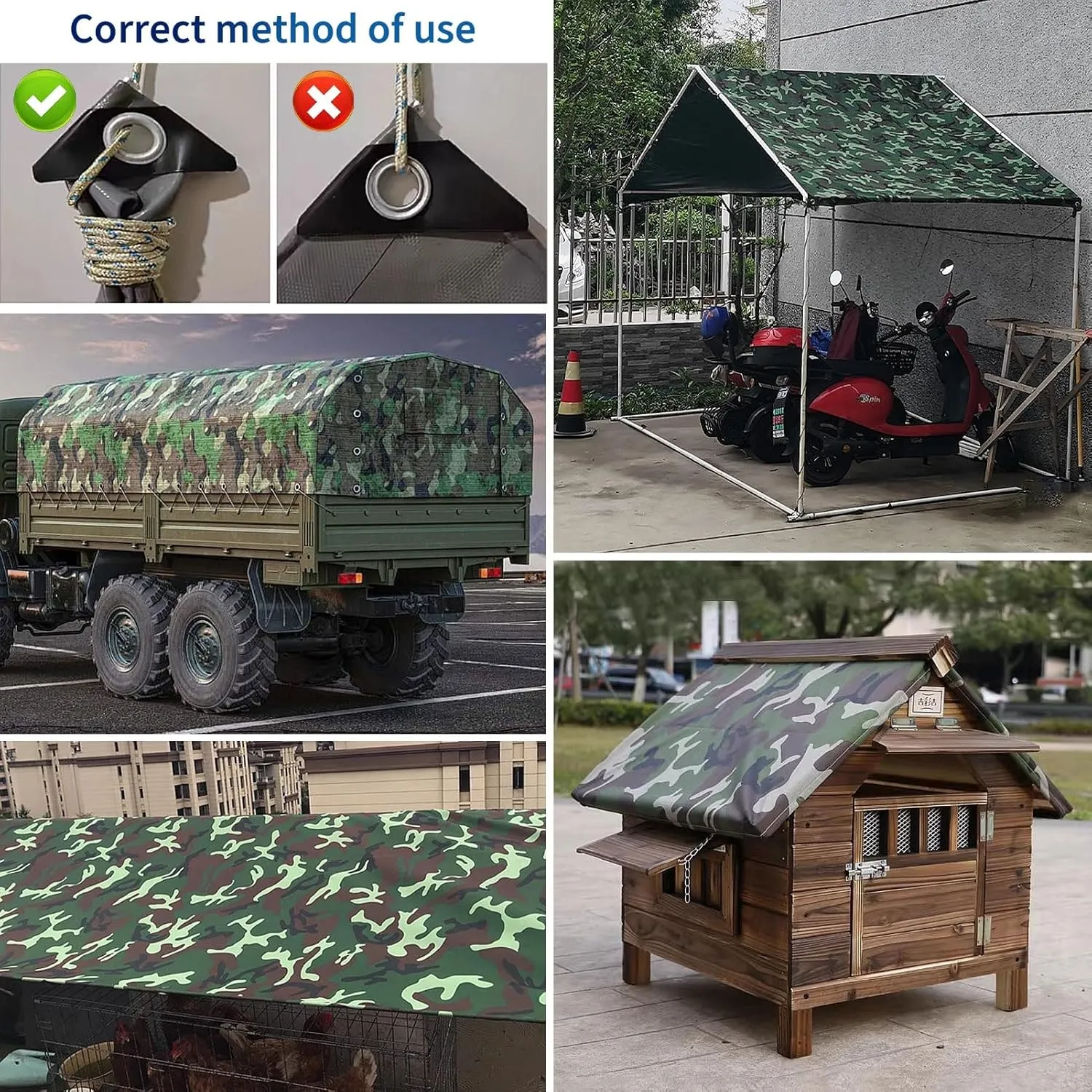 Small Multipurpose Cover, Green Camouflage 450g/m² Heavy Duty Tarps Cover Sheet, 0.4mm Thick Oxford Canvas Tarp for Garden Furniture Shed Outdoor Camping Chicken Shed(1.2x1.8m)