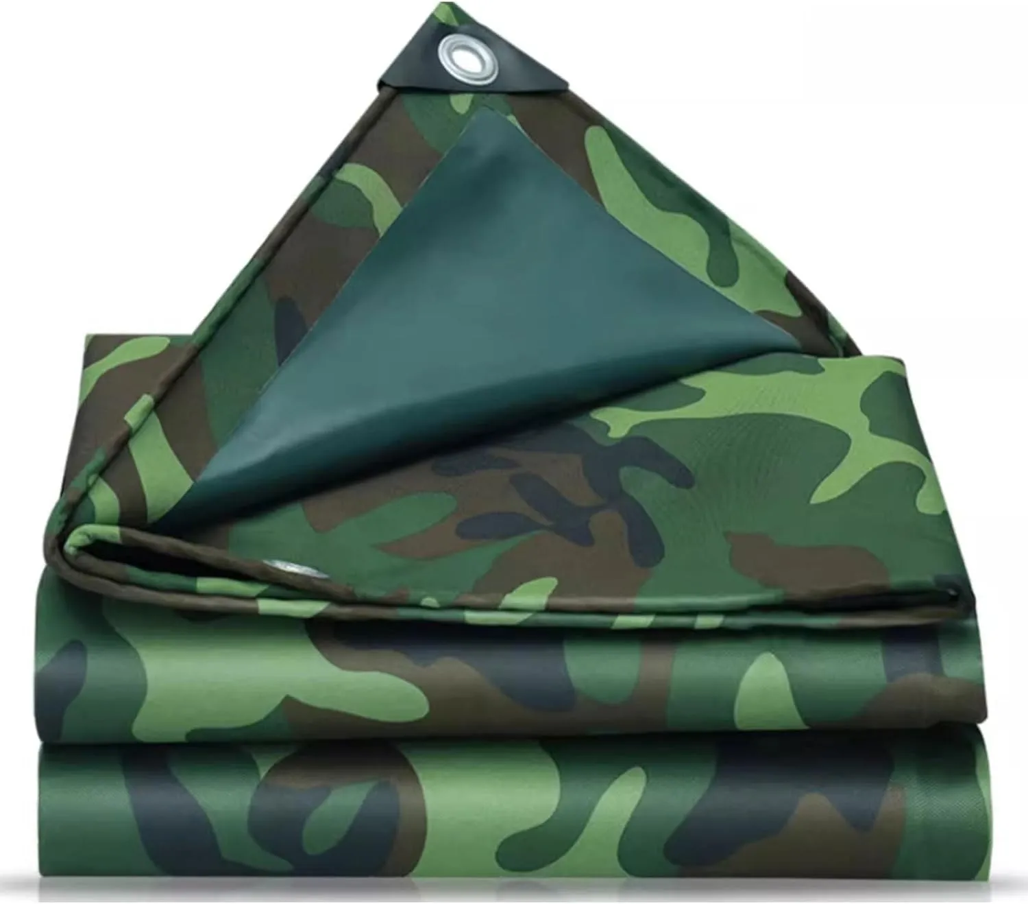 Small Multipurpose Cover, Green Camouflage 450g/m² Heavy Duty Tarps Cover Sheet, 0.4mm Thick Oxford Canvas Tarp for Garden Furniture Shed Outdoor Camping Chicken Shed(1.2x1.8m)