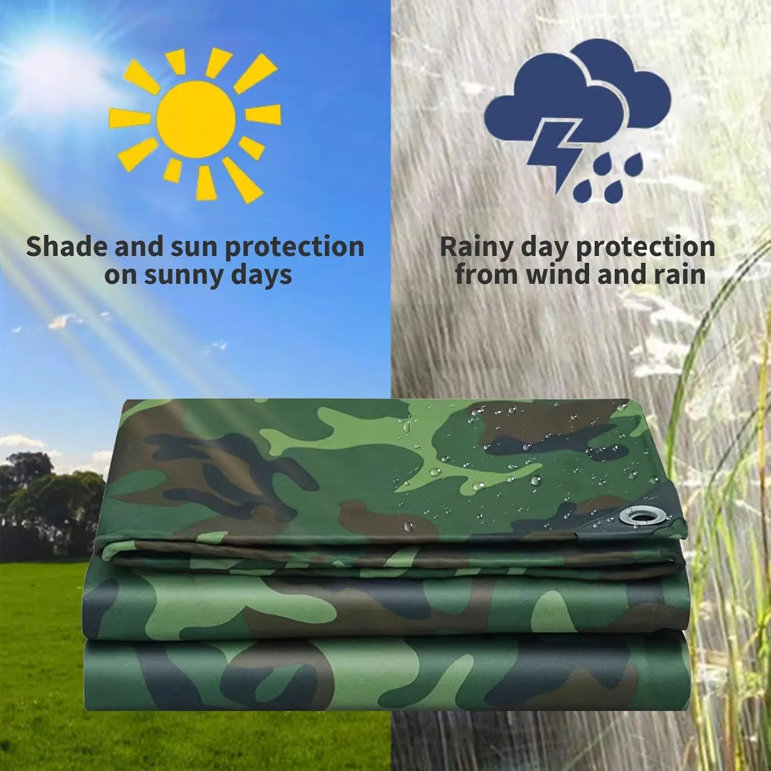 Small Multipurpose Cover, Green Camouflage 450g/m² Heavy Duty Tarps Cover Sheet, 0.4mm Thick Oxford Canvas Tarp for Garden Furniture Shed Outdoor Camping Chicken Shed(1.2x1.8m)