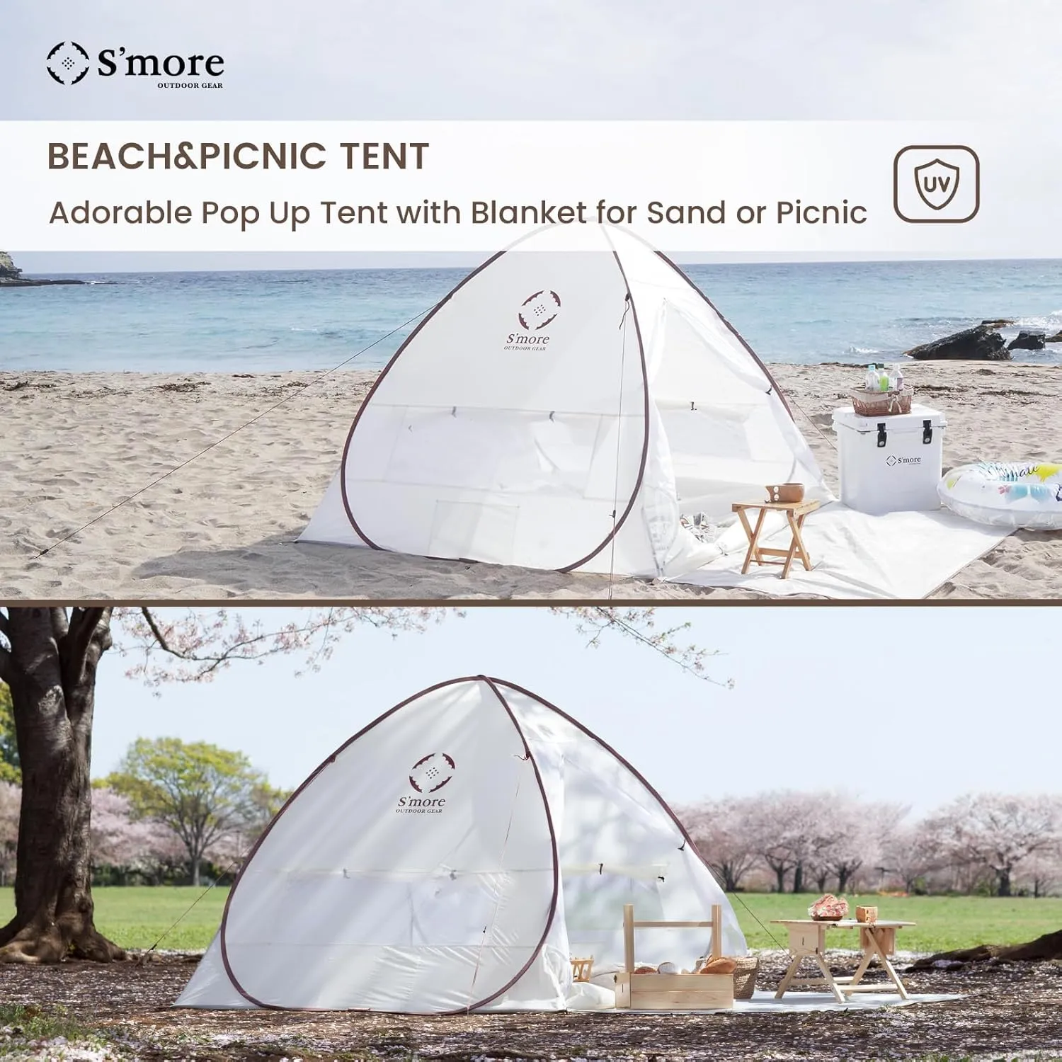 S'more Emergency Tent Shelter, Survival Tent for 2 Person, Lightweight and Portable Sun Shade Shelter, UFP 30  Waterproof and Windproof Tent for Camping, Hiking, Backpacking and Outdoor Activities