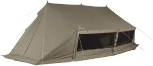 Snow Peak Living Lodge M 4 Season Rectangular Tent, Cabin Style, Free Standing, Unisex, 3-5 Person, 76 ft Inner Area, 163 ft Porch & Vestibules, Aluminum Poles