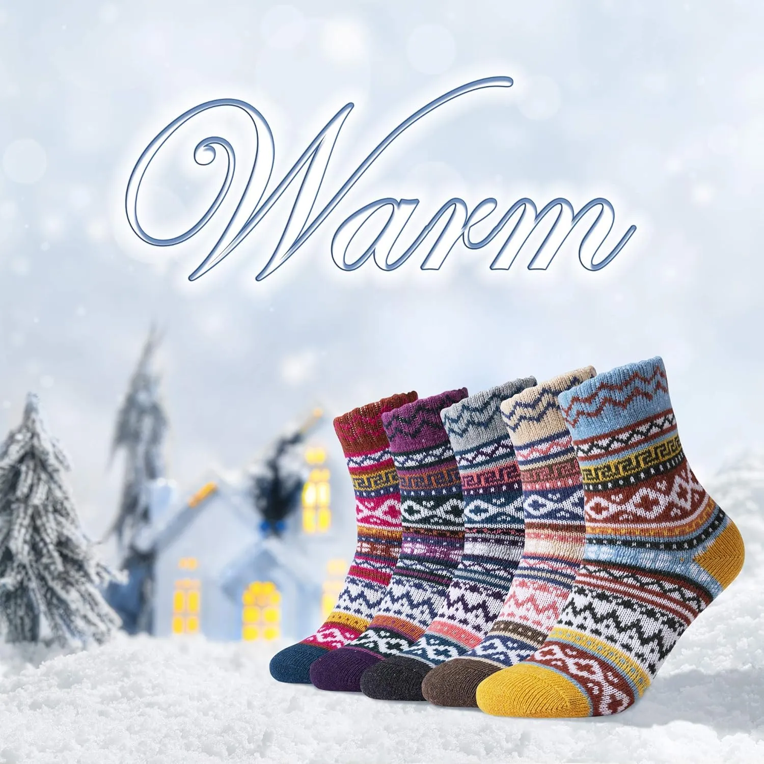 Socks 5 Pairs Warm Winter Women for Gifts