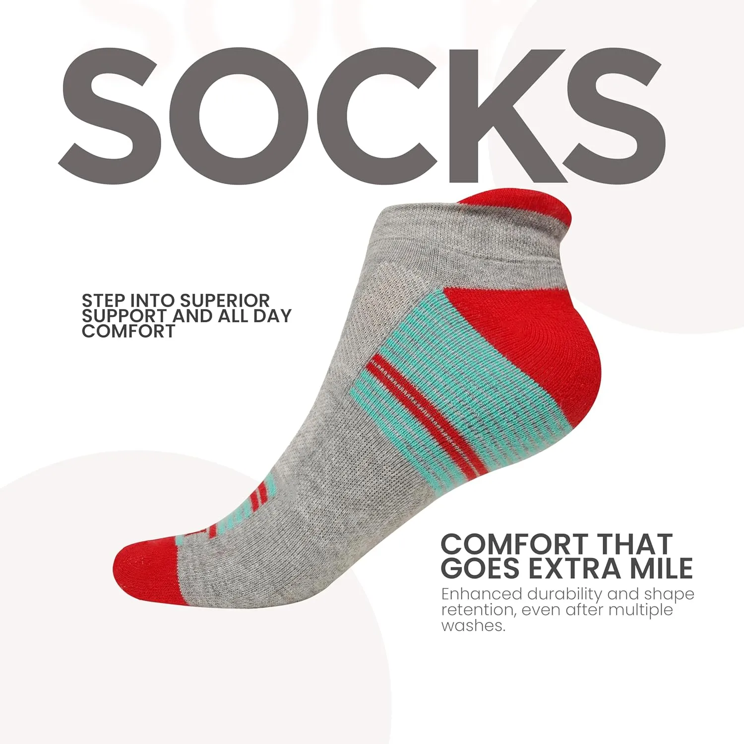 Socks for Men, Women & Kids – Crew, Ankle & No Show Styles – Soft Cotton, Cushioned, Multi-Pack Daily Wear Socks