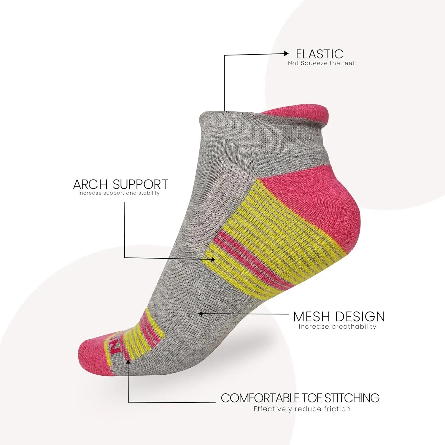 Socks for Men, Women & Kids – Crew, Ankle & No Show Styles – Soft Cotton, Cushioned, Multi-Pack Daily Wear Socks