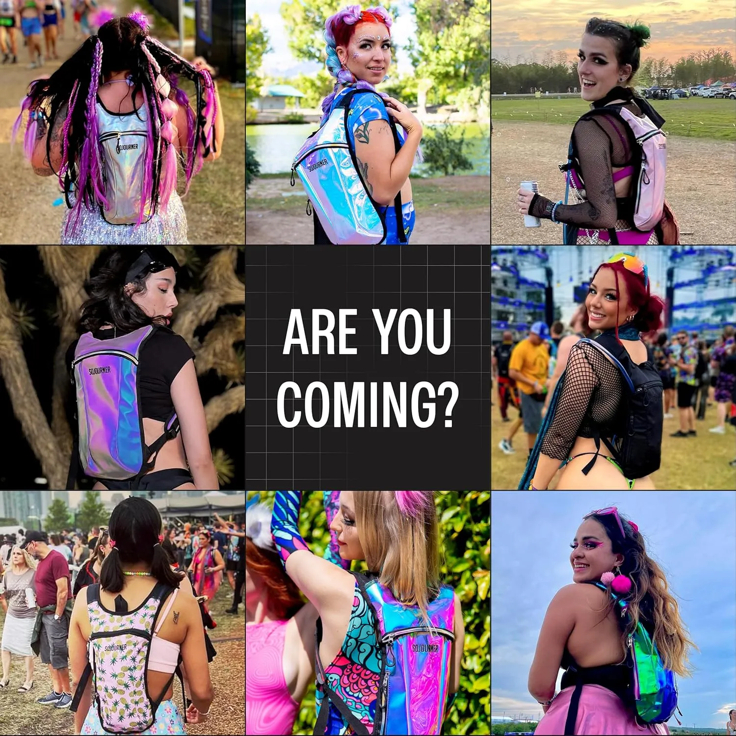 Sojourner Rave Hydration Pack - Hydration Backpack - Hydropack with 2L Bladder - Water Backpack for Festivals, Hiking, Running, Biking and More