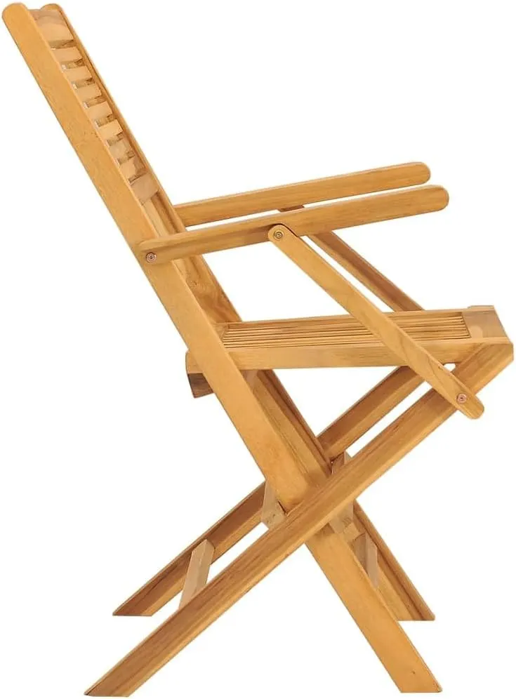 Solid Teak Wood Folding Patio Chairs 2 Pack 21.7"x24.4"x35.4" Outdoor Furniture with Slatted Design for Poolside Camping Beach Backyard