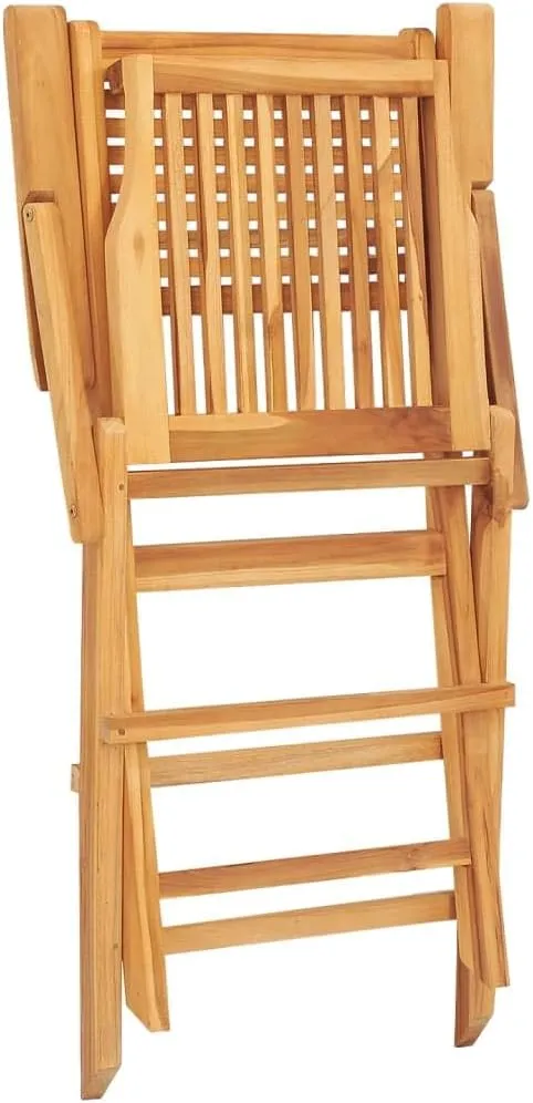 Solid Teak Wood Folding Patio Chairs 2 Pack 21.7"x24.4"x35.4" Outdoor Furniture with Slatted Design for Poolside Camping Beach Backyard