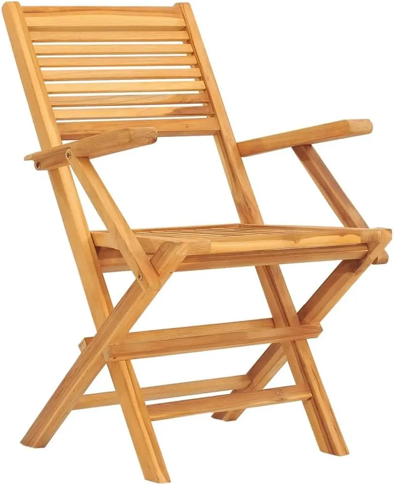 Solid Teak Wood Folding Patio Chairs 2 Pack 21.7"x24.4"x35.4" Outdoor Furniture with Slatted Design for Poolside Camping Beach Backyard