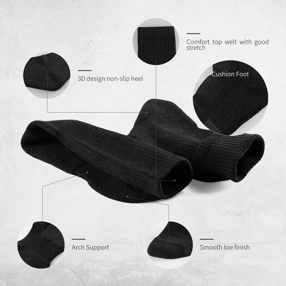 SOX TOWN Unisex Cushioned Crew Training Athletic Socks Men & Women with Combed Cotton Moisture Wicking Breathable Performance