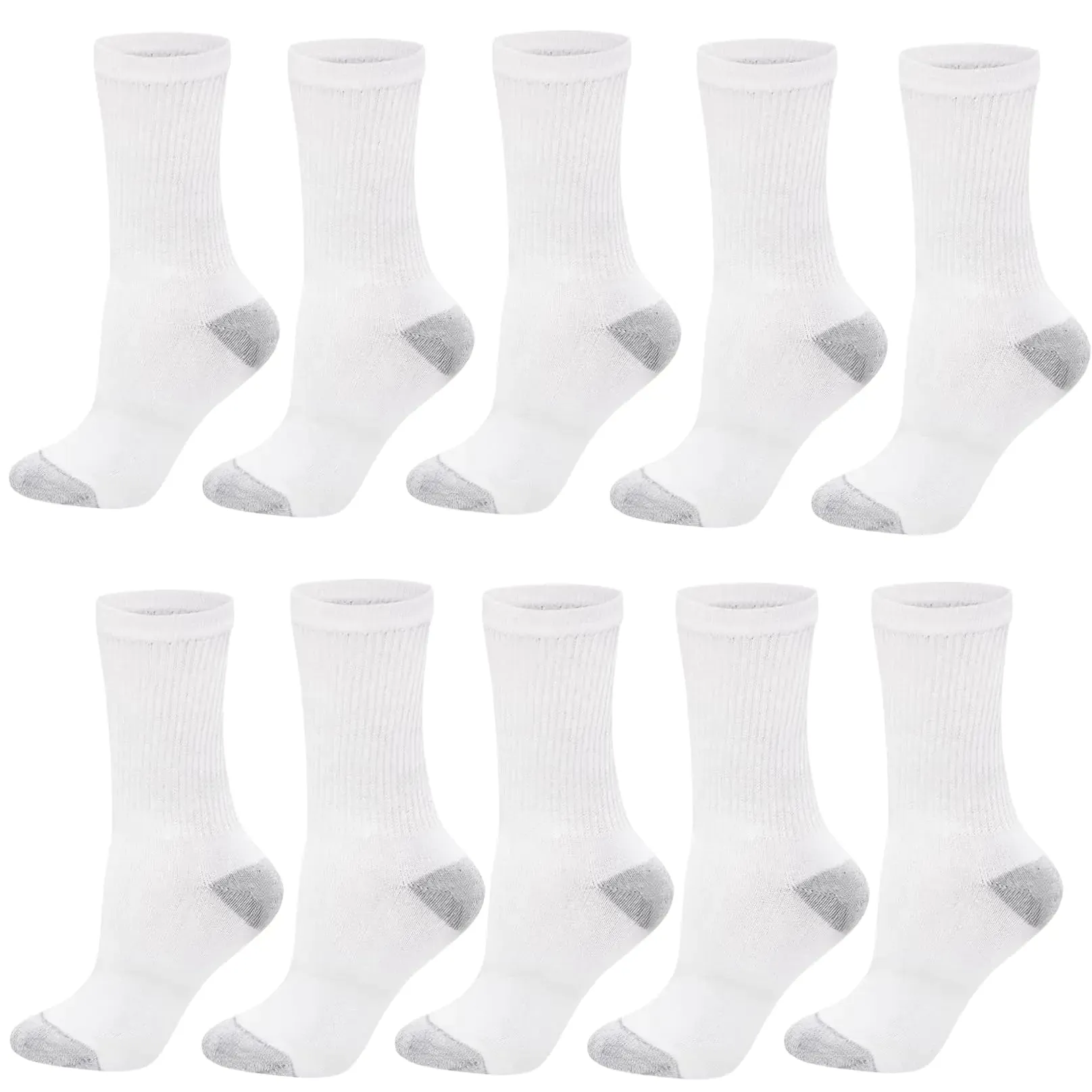 Soziyu 5 Pairs White Sports Cotton Socks Women & Mens Breathable Crew Socks Outdoor Athletic Training Socks Work Socks for Men Soft Moisture & Wicking Socks
