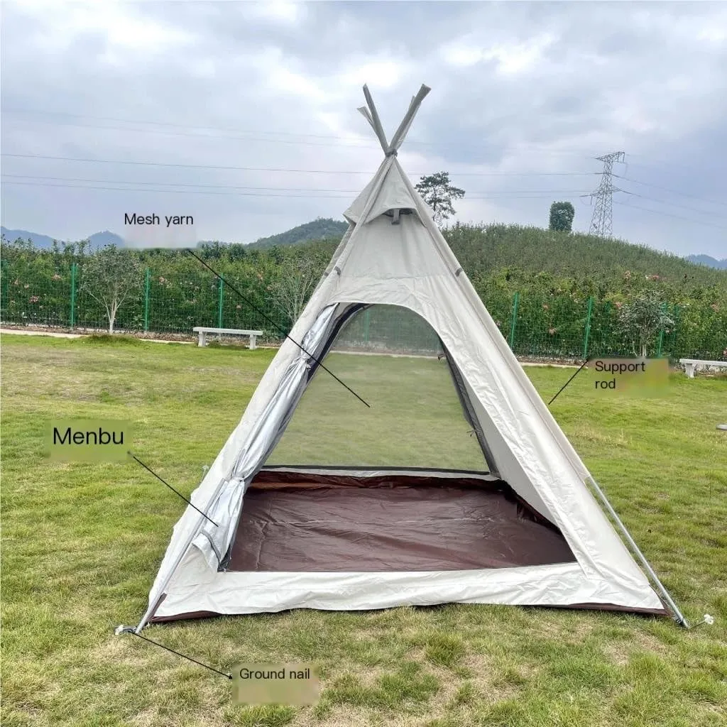 Spacious and Lightweight Portable Outdoor Camping Tent Outdoor Autumn Camping Oxford Cloth Tent Canopy UV-Proof and Waterproof Outdoor Tent