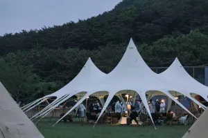 Spacious and Waterproof Tarp Shelter for Outdoor Activities, Durable Canvas Construction, Adjustable Height, Portable Design