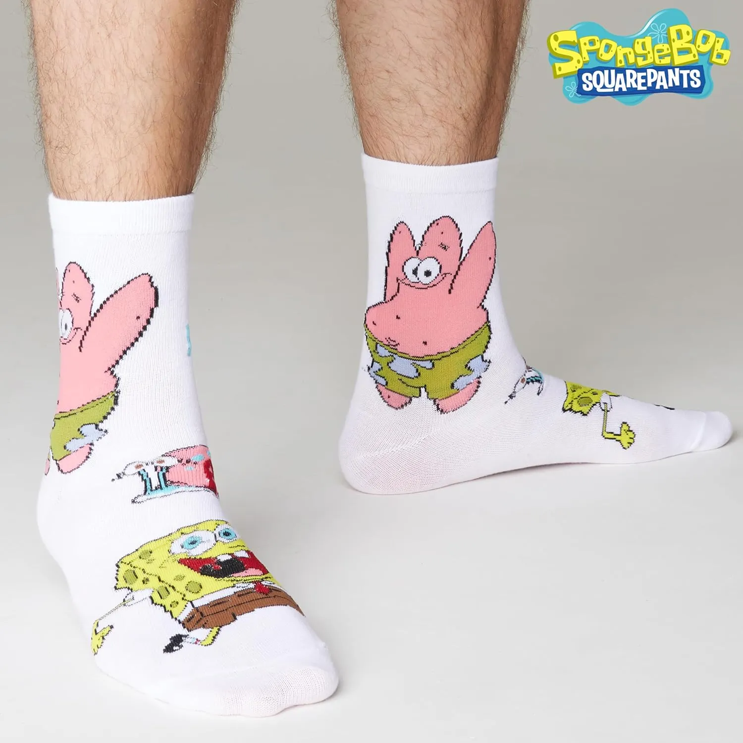SpongeBob SquarePants Mens Socks, 5-Pack Socks Men 7.5-10.5, Funny Gifts for Men
