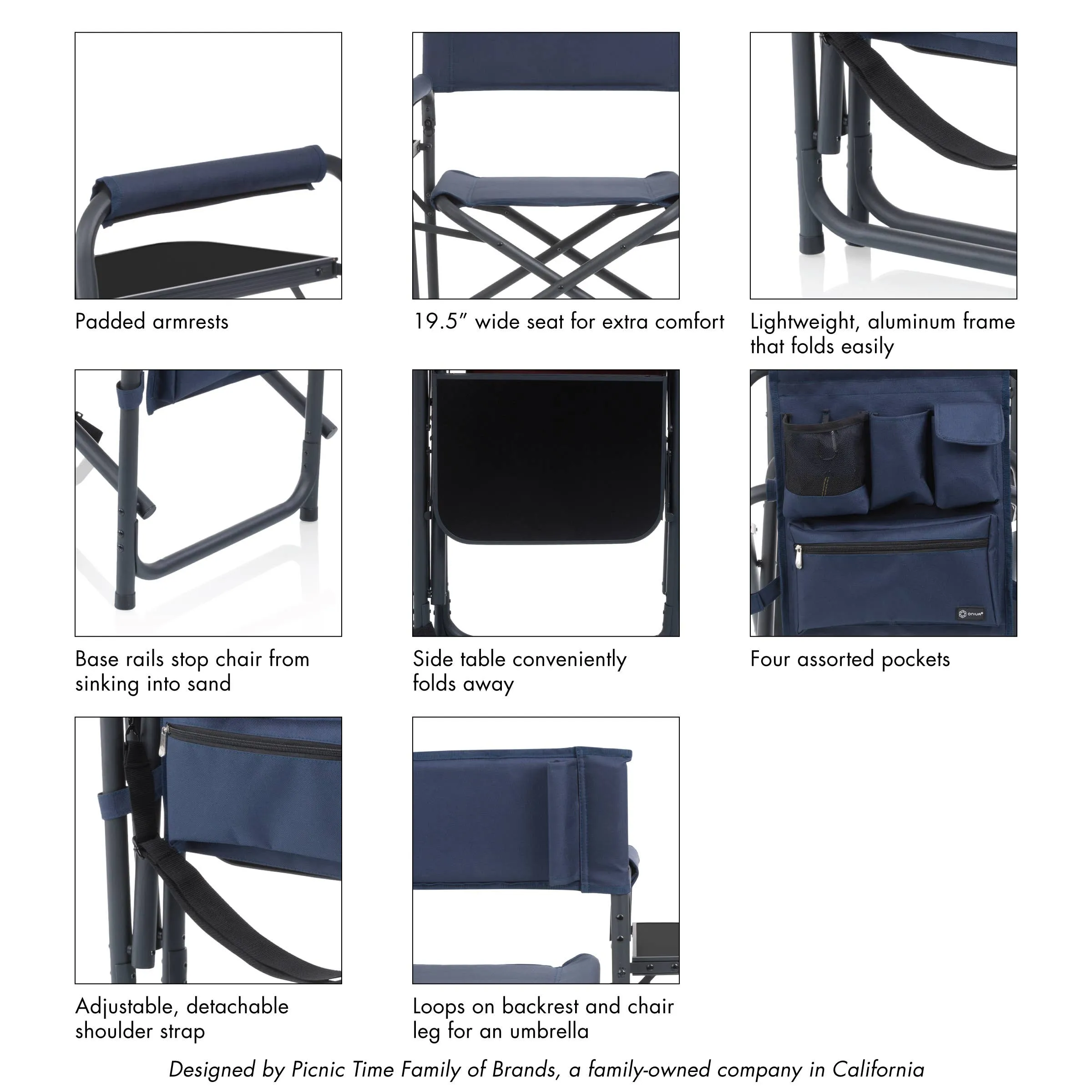 Sports Outdoor Portable Camping Chair with Side Table