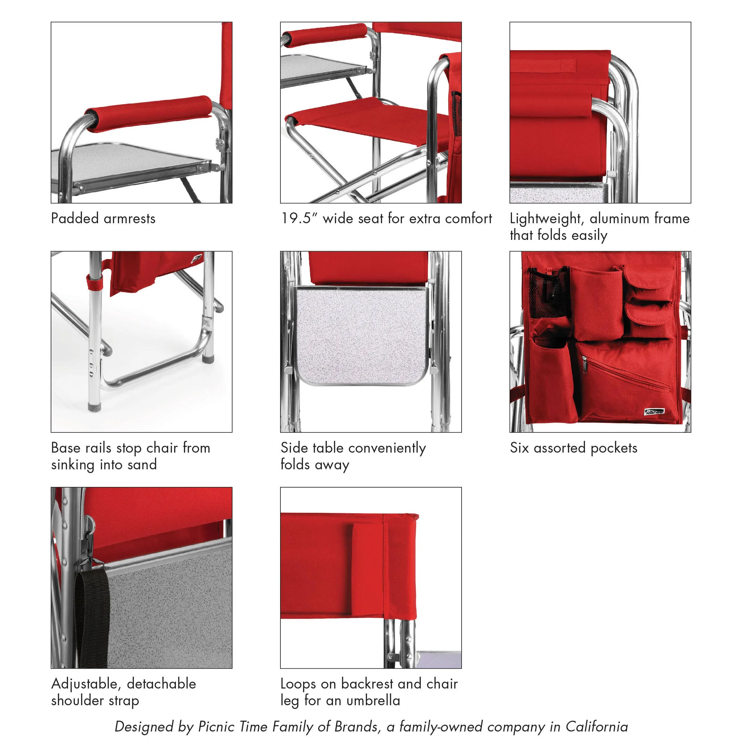 Sports Outdoor Portable Camping Chair with Side Table