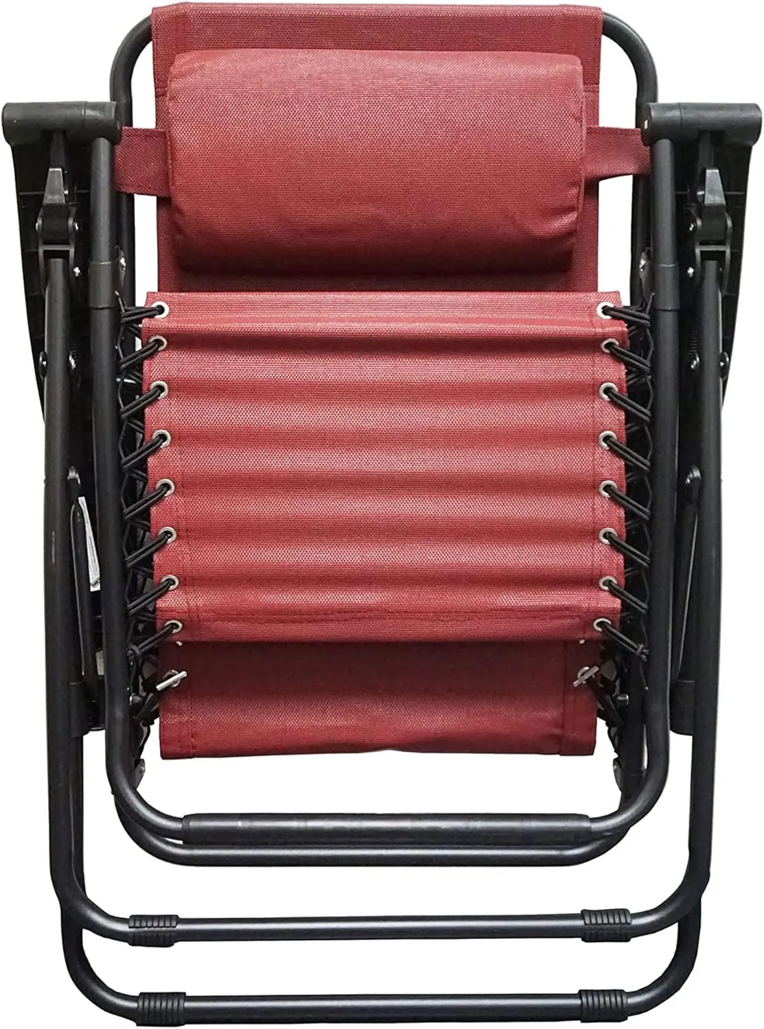Sports Zero Gravity Outdoor Portable Folding Camping Lawn Deck Patio Pool Recliner Lounge Chair for Adults, Adjustable Headrest, Burgundy